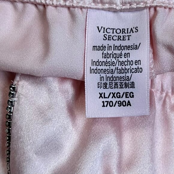 Victoria’s Secret Size XL Pink Rhinestone Satin Shorts Loungewear Sleepwear - Picture 5 of 6